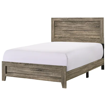 Transitional Full Wood Panel Bed