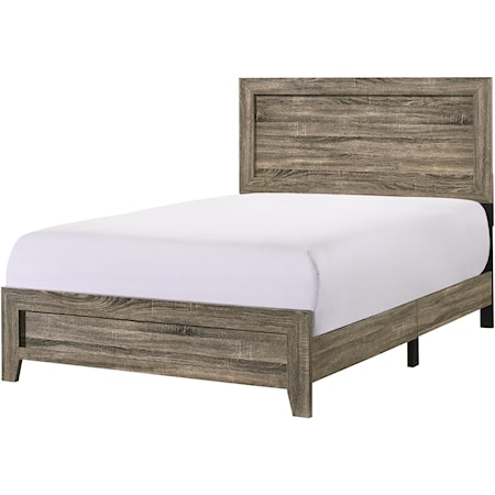 Transitional Full Wood Panel Bed