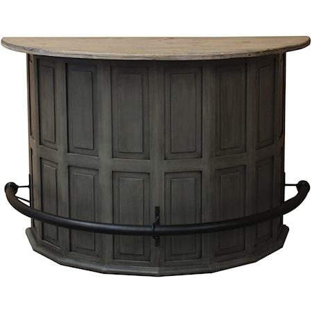 Curved Bar with Iron Footrest