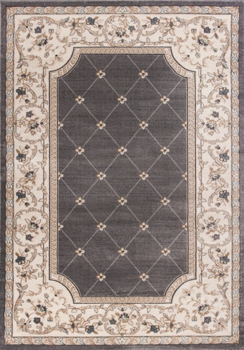 9'10" X 7'10" Grey/Ivory Courtyard Area Rug