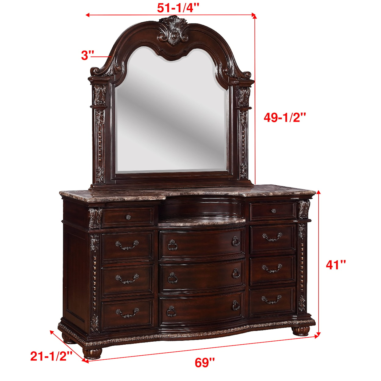 CM Stanley 11-Drawer Dresser and Mirror Set