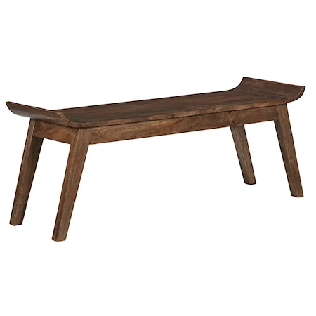 Contemporary Sculptural Wood Accent Bench