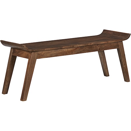 Contemporary Sculptural Wood Accent Bench