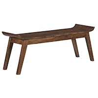Contemporary Sculptural Wood Accent Bench