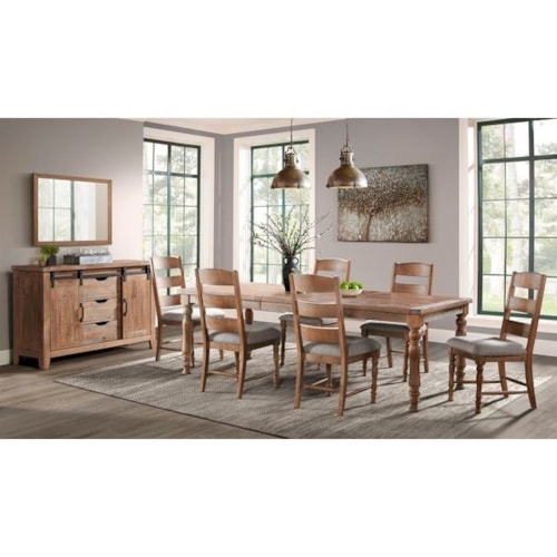 Farmhouse 8-Piece Dining Set with Sideboard