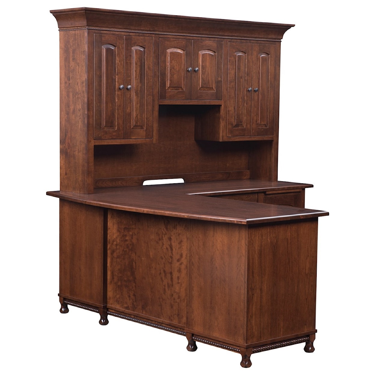 Maple Hill Woodworking Henry Stephens L-Corner Desk and Hutch