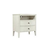 Transitional 2-Drawer Nightstand with USB Charging Ports
