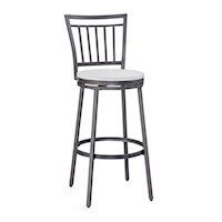 Transitional Barstool with Metal Back