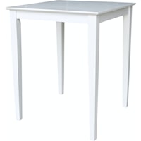 Farmhouse 30'' Square Table with 36" Shaker Legs in Pure White