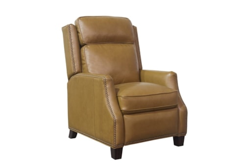 Transitional Push Back Recliner with Nail Head Trim