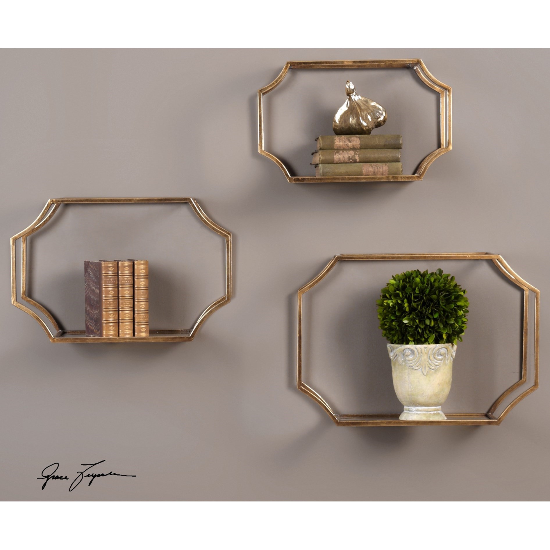 Uttermost Alternative Wall Decor Lindee Wall Shelves (Set of 3)