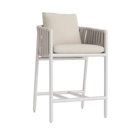 Cushioned Barrel-Back Strap Counter Stool