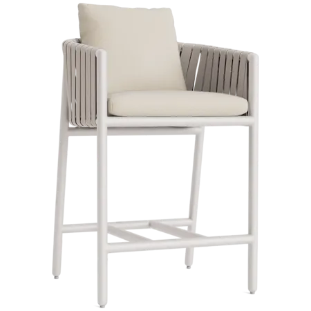 Cushioned Barrel-Back Strap Counter Stool