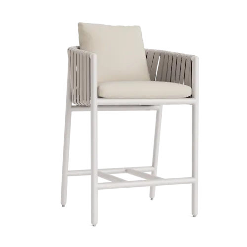 Oscar II Cushioned Barrel-Back Strap Counter Stool