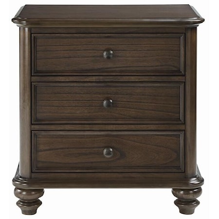 Traditional Nightstand with Turned Feet