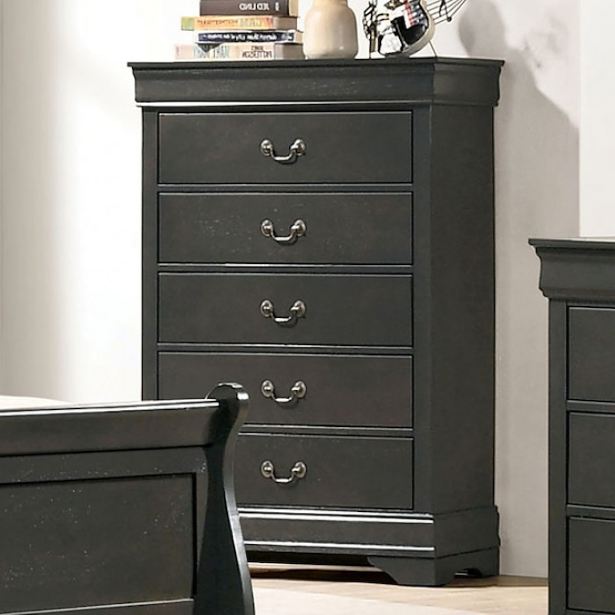 Furniture of America Louis Philippe LOUIE GREY 5 DRAWER CHEST |