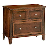 Transitional 3-Drawer Wide Nightstand