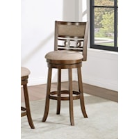 Contemporary Swivel Barstool with Upholstered Seat