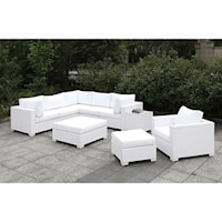 L-Sectional + Large Ottoman + End Table + Chair + Ottoman