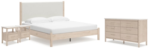 King Panel Bed, Dresser And 2 Nightstands