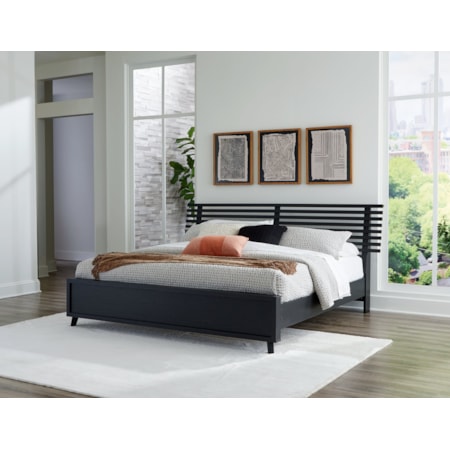 King Slat Panel Bed