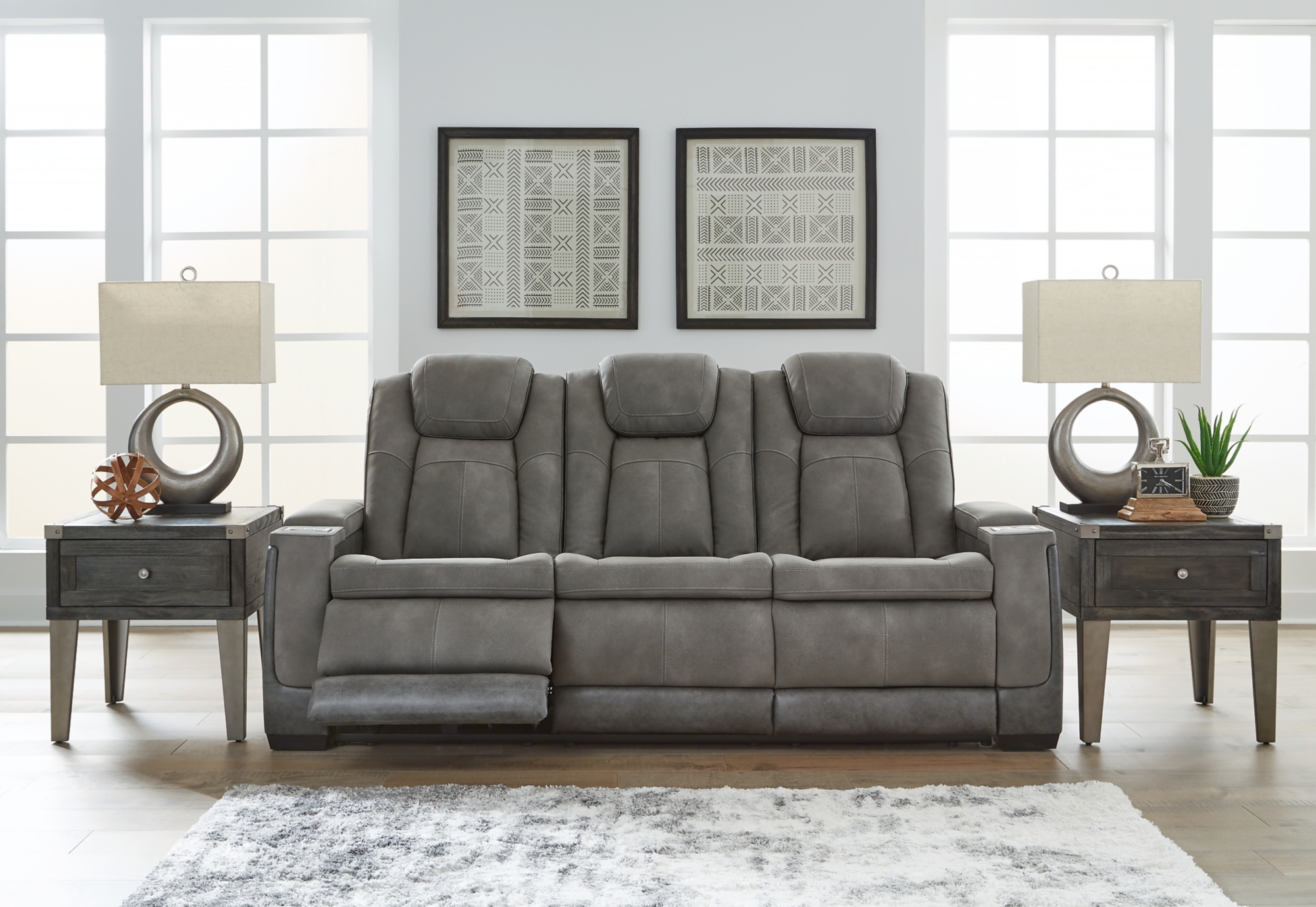 Pwr Rec Sofa With Adj Headrest