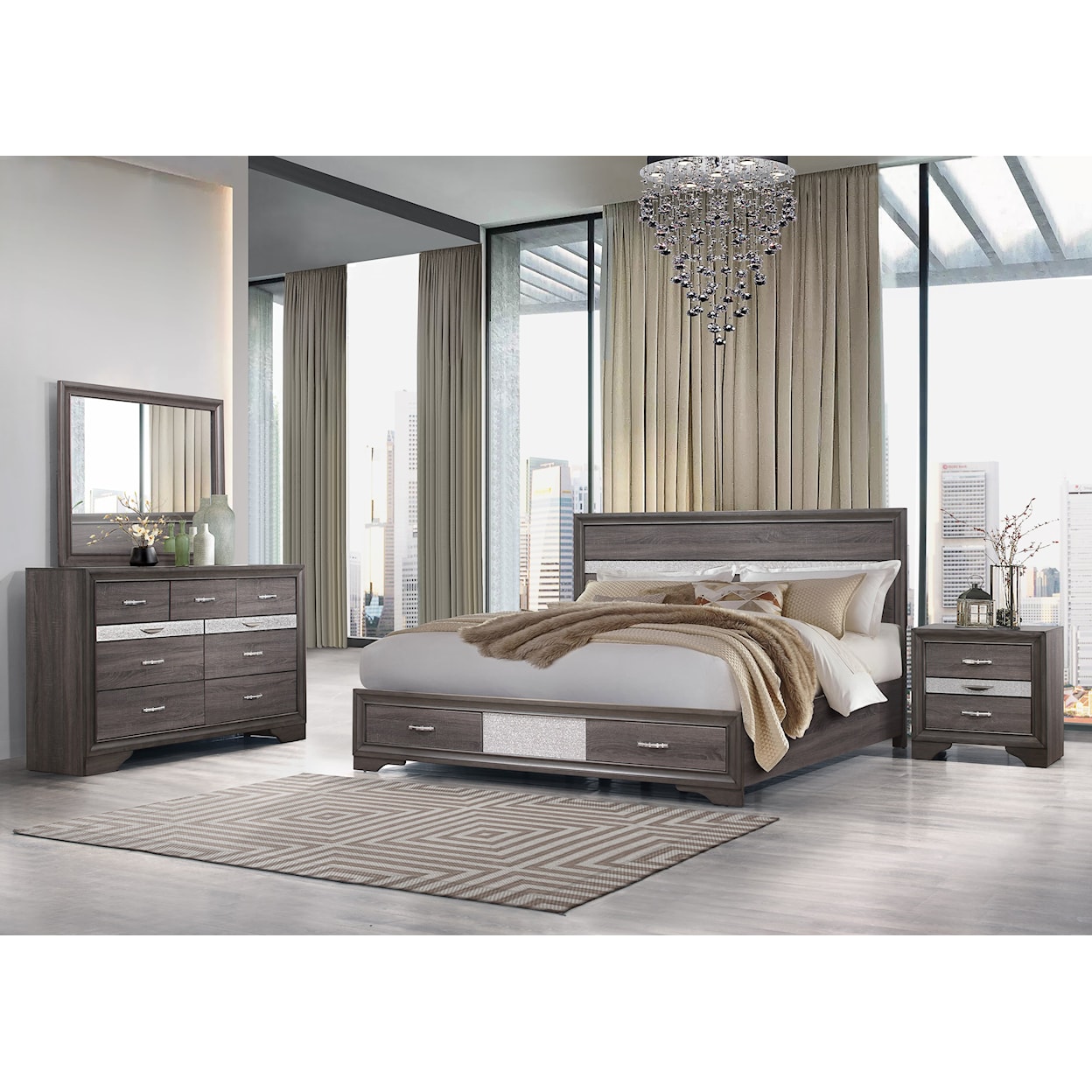 Global Furniture Seville King Bedroom Set