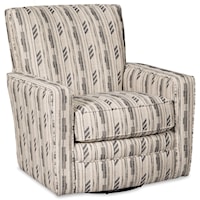 Contemporary Upholstered Swivel Glider with Track Arms