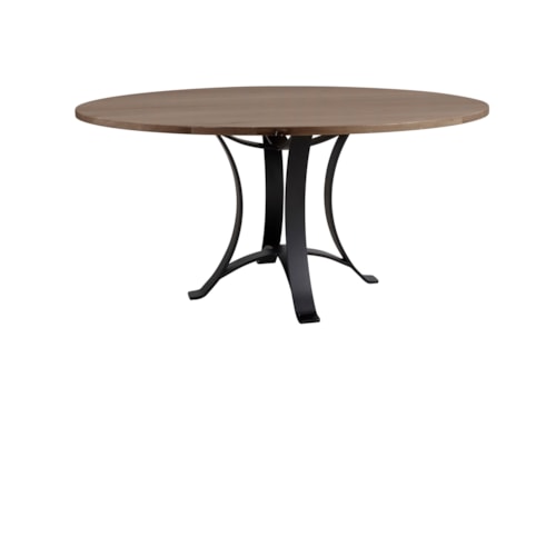Casual Farmhouse 48" Round Dining Table with Pedestal Base