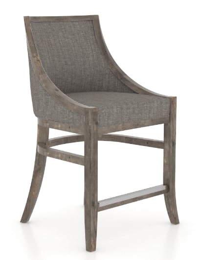 Farmhouse Upholstered Fixed Stool