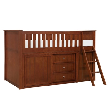 Low Loft Bunk Bed with Storage