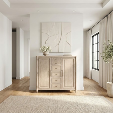 Five-Drawer Bedroom Chest w/Two Doors