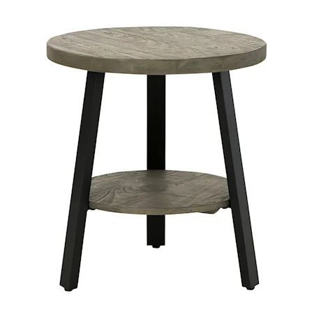 Casual Weathered Gray End Table