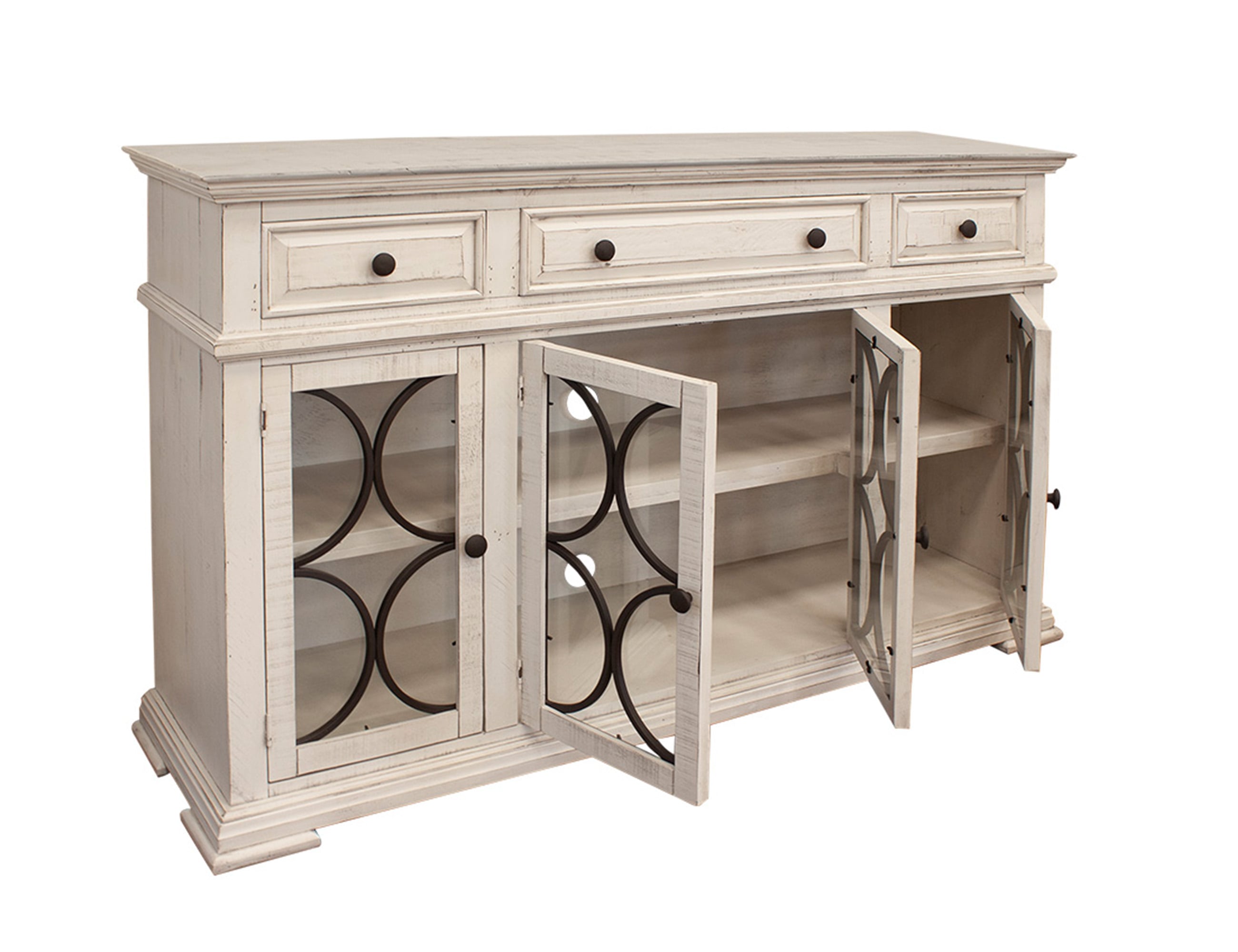 International Furniture Direct Bonanza Ivory 4-Door Sideboard