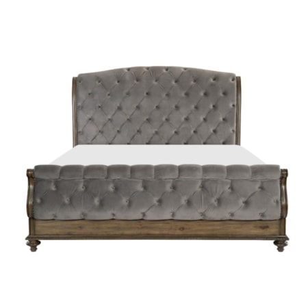 King Upholstered Sleigh Bed