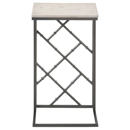 Angeliki Marble Top C-Shape Sofa Side Table