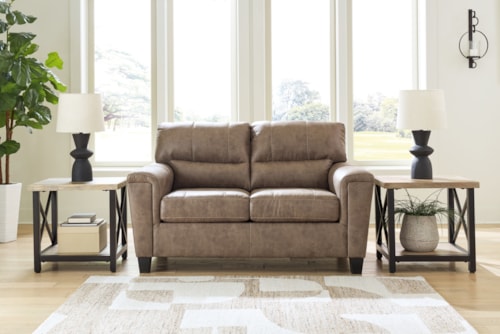 Faux Leather Loveseat