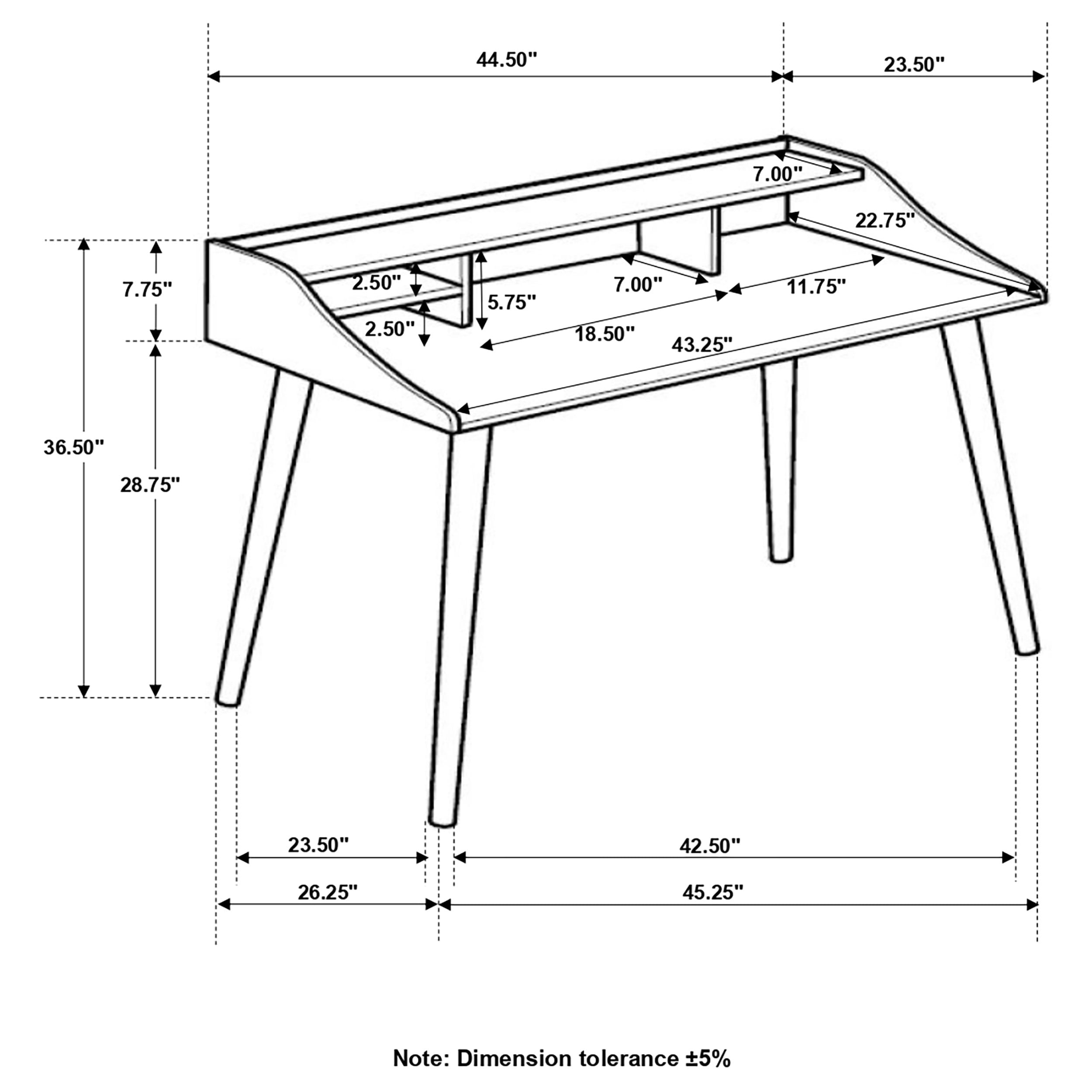 Percy 45-inch 4-compartment Writing Desk