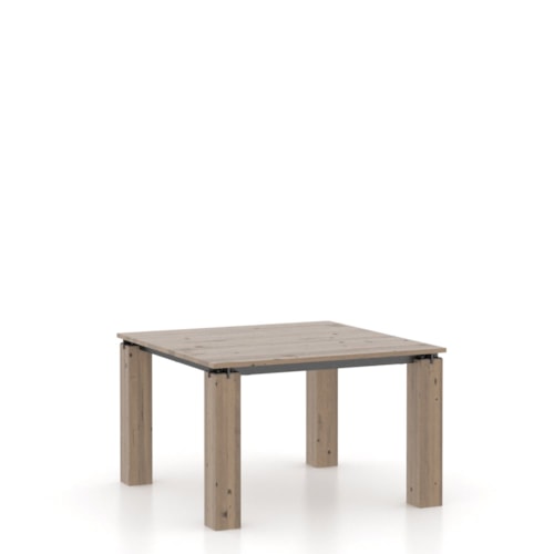 Industrial Customizable Square Dining Table with Black Metal Accents