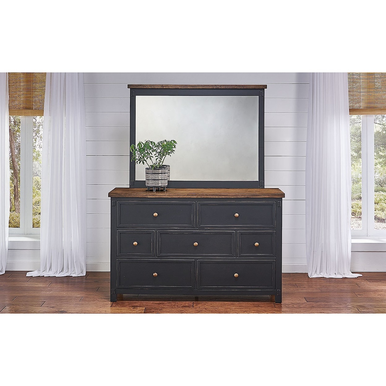 A-A Spencer Dresser and Mirror Set