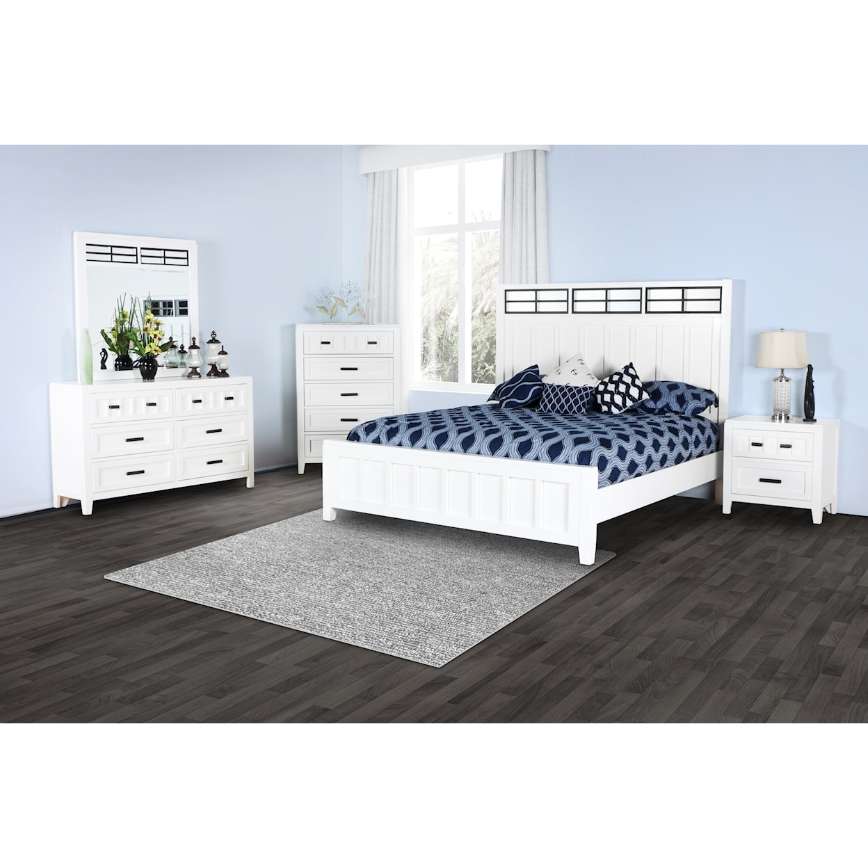 New Classic Tuxedo Queen Bedroom Group