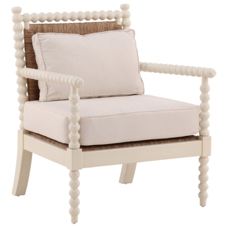 Upholstered Accent Bobbin Chair