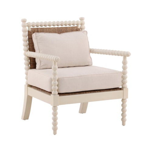 Traditional Upholstered Accent Bobbin Chair
