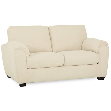 Lanza Casual Upholstered Loveseat with Pillow Arms