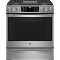 Profile 30" Gas Range with WiFi and No-Preheat Air Fry Stainless Steel - PCGS930YPFS