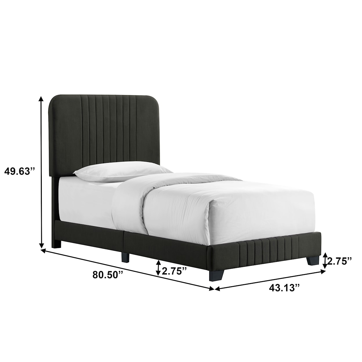 Accentrics Home Fashion Beds Twin Upholstered Bed