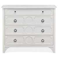 Transitional 4-Drawer Accent Chest with Decorative Drawer Fronts