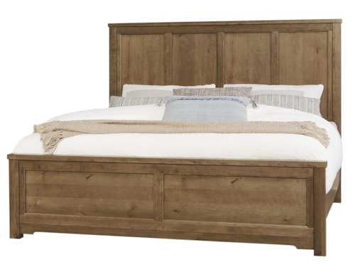 Transitional California King Panel Bed with Six Panel Headboard