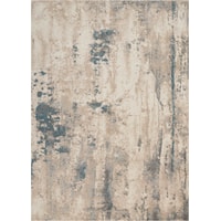 9'3" x 12'9" Ivory/Teal Rectangle Rug