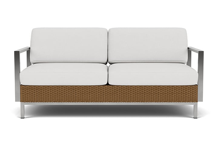 Settee With Stainless Steel Arms And Back